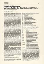 Stand der Normung auf dem Gebiet der Oberflächentechnik – Teil 1