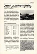 Verhalten von Aluminiumwerkstoffen bei atmosphärischer Beanspruchung