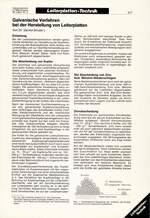 Galvanische Verfahren
bei der Herstellung von Leiterplatten