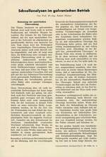 Schnellanalysen im galvanischen Betrieb