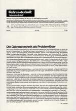 Die Galvanotechnik als Problemlöser