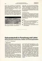 Galvanotechnik in Forschung und Lehre