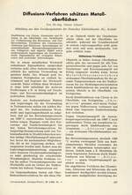 Diffusions-Verfahren schützen Metalloberflächen