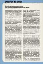 Chlorierte Kohlenwasserstoffe und toxische Schwermetalle in der Weser