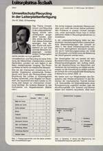 Umweltschutz/Recycling
i n der Leiterplattenfertigung