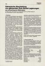 Galvanische Abscheidung von glänzenden Zink-Nickel-Legierungen ausschwachsauren Elektrolyten