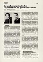 Galvanoformung metallischer Mikrostrukturen mit großer Strukturhöhe
