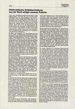 Elektrolytische Goldabscheidung
aus der Sicht einiger neuerer Patente Galvanotechnik