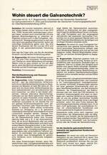 Wohin steuert die Galvanotechnik?