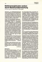 Elektroenergiekosten senken durch Maximumüberwachung