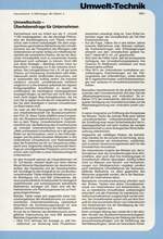 Umweltschutz -
Überlebensfrage für Unternehmen