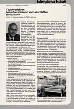 Tauchverfahren
beim Galvanisieren von Leiterplatten