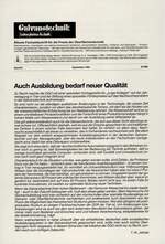 Auch Ausbildung bedarf neuer Qualität