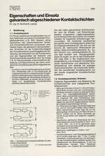 Eigenschaften und Einsatz galvanisch abgeschiedener Kontaktschichten