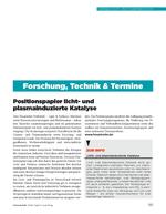Forschung, Technik & Termine – Dünschicht- und Plasmatechnik 10/2025