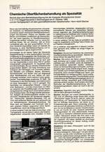 Chemische Oberflächenbehandlung als Spezialität