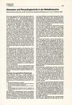 Abwasser und Recyclingtechnik in der Metallindustrie