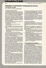 Kalkulation in Leiterplatten-Fertigungsunternehmen unter Einsatz von EDV