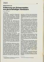 Möglichkeiten der Entfernung von Schwermetallen aus gluconathaltigen Abwässern – Teil 1