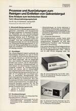 Prozesse und Ausrüstungen zum
Reinigen und Entfetten von Galvanisiergut