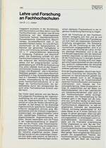 Lehre und Forschung an Fachhochschulen