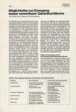 Möglichkeiten zur Erzeugung besser verwertbarer Galvanikschlämme