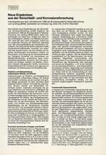 Neue Ergebnisse
aus der Verschleiß- und Korrosionsforschung
