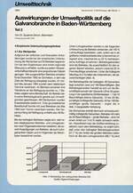 Auswirkungen der Umweltpolitik auf die Galvanobranche in Baden-Württemberg – Teil 2