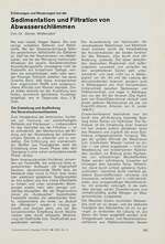 Erfahrungen und Neuerungen bei der Sedimentation und Filtration von Abwasserschlämmen