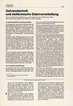 Galvanotechnik und elektronische Datenverarbeitung