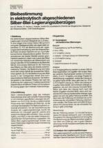 Bleibestimmung in elektrolytisch abgeschiedenen Silber-Blei-Legierungsüberzügen