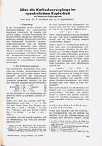 Über die Kathodenvorgänge im cyankalischen Kupferbad mit kleinem Kupfergehalt