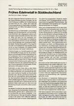 Frühes Edelmetall in Süddeutschland