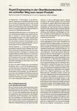 Rapid Engineering in der Oberflächentechnik – ein schneller Weg zum neuen Produkt