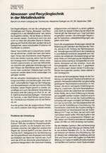 Abwasser- und Recyclingtechnik in der Metallindustrie