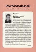 Oberflächentechnik und Umwelt