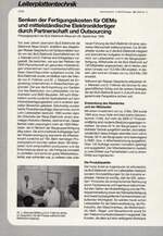 Senken der Fertigungskosten für OEMs und mittelständische Elektronikfertiger durch Partnerschaft und Outsourcing