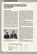 Erweiterung der Fraunhofer-Einrichtung für Zuverlässigkeit und Mikrointegration (FhE-IZM) Berlin