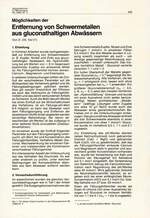 Möglichkeiten der Entfernung von Schwermetallen aus gluconathaltigen Abwässern – Teil 2