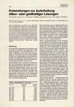 Entwicklungen zur Aufarbeitung silber-oder goldhaltiger Lösungen