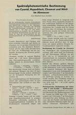 Spektralphotometrische Bestimmung von Cyanid, Hypochlorit, Chromat und Nitrit im Abwasser