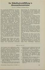 Zur Nickelhydroxidfällung in Abwasserkonzentraten