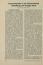 Ionenaustauscher in der Galvanotechnik Entwicklung und heutiger Stand