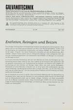 Entfetten, Reinigen und Beizen