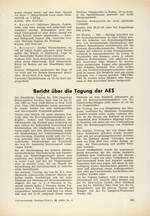 Bericht über die Tagung der AES