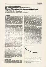 Korrosionsbeständigkeit
von chemisch-reduktiv abgeschiedenen Nickel-Phosphor-Legierungsüberzügen als Funktion des Badalters