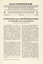 Zur Galvanisierung von ABS-Pfropfpolymerisaten – Die Schälfestigkeit nach der Druckknopftheorie