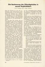 Die Bestimmung des Chloridgehaltes in sauren Kupferbädern