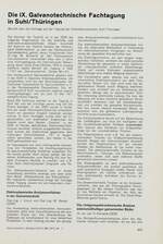 Die IX. Galvanotechnische Fachtagung in Suhl/Thüringen