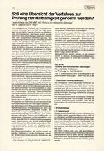 Soll eine Übersicht der Verfahren zur Prüfung der Haftfähigkeit genormt werden?